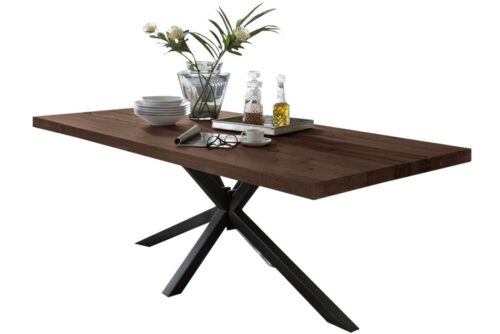 SIT Esstisch »Tisch 180x100 cm, Balkeneiche Räucheröl-Finish«, Platte Balkeneiche, Gestell Stahl