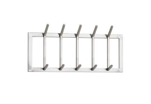 Wohnling Wandgarderobe »WL6.443«, Metall Silber 65x30x10 cm Design Flurgarderobe Stahl Hakenleiste Wandpaneel Garderobe Wand Garderobenleiste Flur