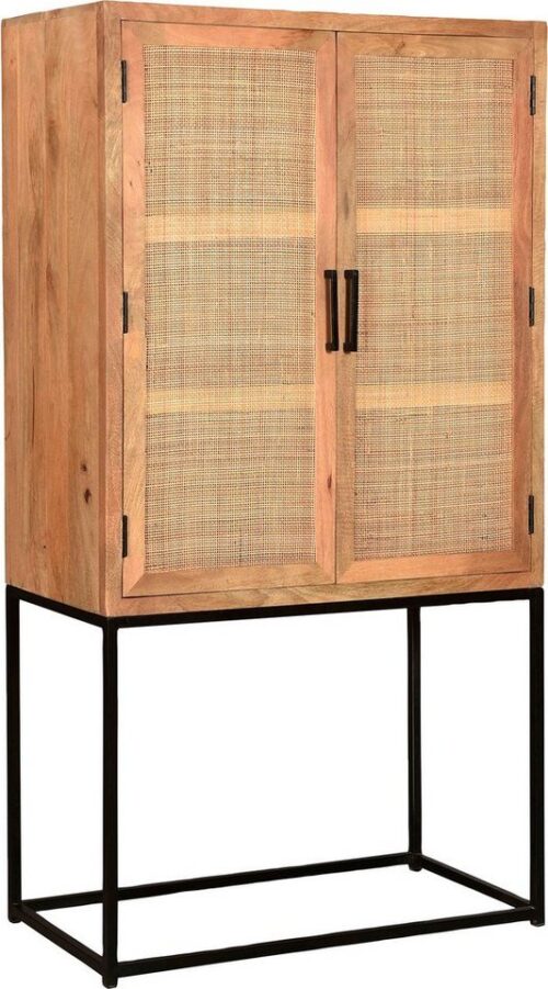 SIT Highboard, Mit Einsatz aus Rattangeflecht