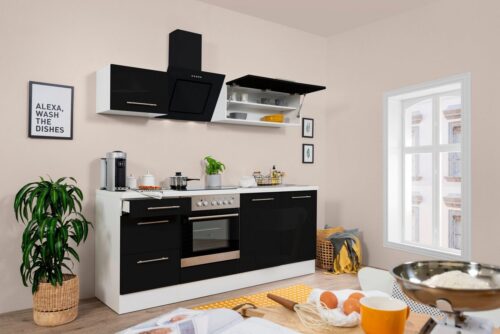 RESPEKTA Küchenzeile »RP210«, mit E-Geräten, Breite 210 cm