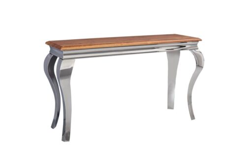 Wohnling Konsolentisch »WL5.946«, Sheesham Massivholz / Metall 130x76,5x42 cm Flurtisch Design Wohnzimmertisch Schmal Anrichte Schreibtisch Modern