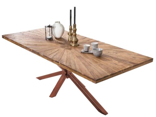 SIT Esstisch »Tisch 200x100 cm Platte Teak, Gestell Metall«, Platte Teak, Gestell Metall