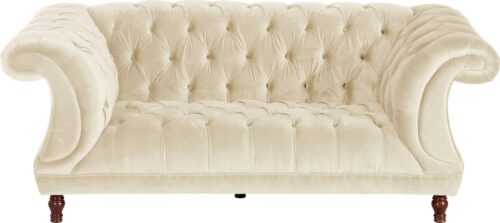 Max Winzer® Chesterfield-Sofa »Isabelle«, mit edler Knopfheftung & gedrechselten Füßen in Buche Nussbaum, Breite 200 cm