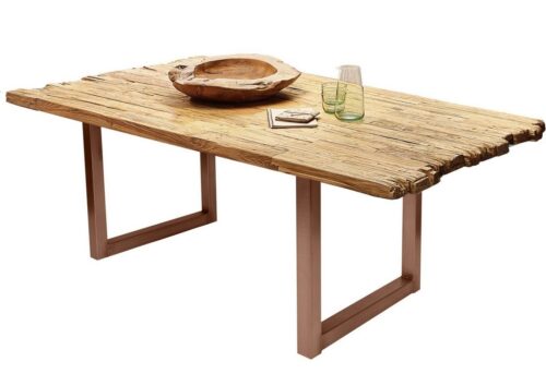 SIT Esstisch »Tisch 180x100 cm Platte recyceltes Teak, Gestell«, Platte recyceltes Teak, Gestell Metall