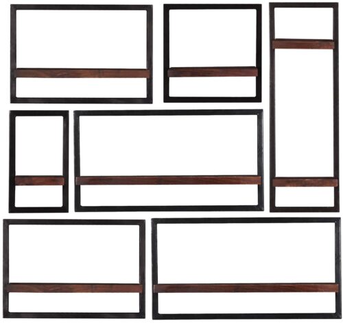 SIT Regal »Wandregal-Set, 7-teilig Recyceltes Altholz, Metall«, Recyceltes Altholz, Metall