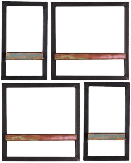 SIT Regal »Wandregal-Set, 4-teilig Altholz mit starken Gebrau«, Altholz mit starken Gebrauchsspuren, lackiert, Rahmen aus Metall