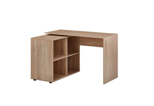 Wohnling Schreibtisch »WL5.302«, Design Eckschreibtisch mit Regal Sonoma 117 x 75,5 x 88 cm Moderner Büro-Schreibtisch Computer-Tisch Arbeitszimmer Winkelschreibtisch Home Office