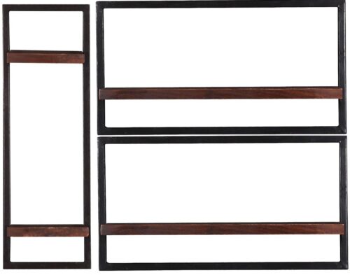 SIT Regal »Wandregal-Set, 3-teilig Recyceltes Altholz, Metall«, Recyceltes Altholz, Metall