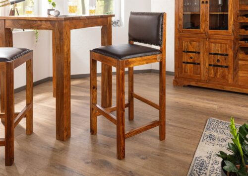 Massivmoebel24 Barhocker »OXFORD« (46x46x109 Akazie montiert)