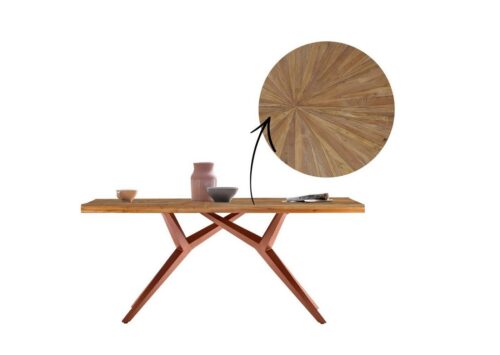 SIT Esstisch »Tisch 200x100 cm Platte recyceltes Teak, Gestell«, Platte recyceltes Teak, Gestell Metall