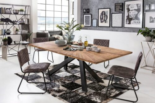 SIT Esstisch »Tisch 240x100 cm Platte recyceltes Teak, Gestell«, Platte recyceltes Teak, Gestell Metall