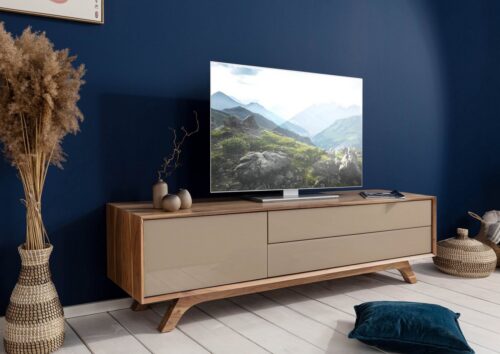 Massivmoebel24 Lowboard »TROMSO« (180x45x50 Akazie montiert)