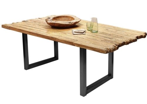 SIT Esstisch »Tisch 180x100 cm Platte recyceltes Teak, Gestell«, Platte recyceltes Teak, Gestell Metall