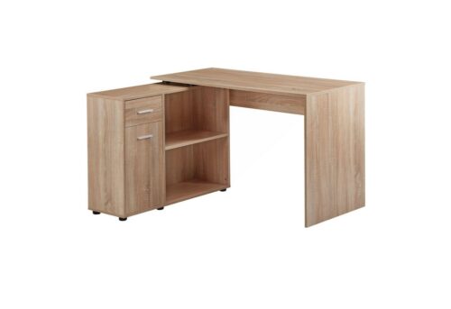 Wohnling Schreibtisch »WL5.304«, Design Eckschreibtisch mit Regal Sonoma 120 x 75,5 x 106,5 cm Moderner Büro-Schreibtisch Computer-Tisch Arbeitszimmer Winkelschreibtisch Home Office