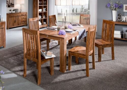 Massivmoebel24 Esstisch »SHAMAN« (160x90x76 Akazie, Esstisch für Esszimmer Küche aus massiven Akazienholz, modern)