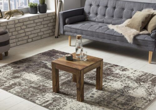 Wohnling Couchtisch »Couchtisch Massiv-Holz Sheesham 45 cm breit Wohnzimmer-Tisch Design dunkel-braun Landhaus-Stil Beistelltisch Natur-Produkt Wohnzimmermöbel Unikat modern Massivholzmöbel Echtholz rechteckig«