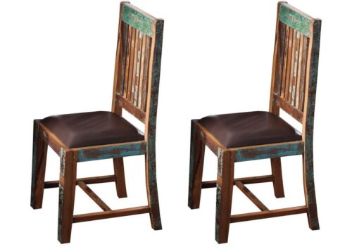 Massivmoebel24 Polsterstuhl »NATURE OF SPIRIT«, Schnitzereien, Unikat, ca. 60% wiederverwertetes Altholz, Rest massives Mango- oder Akazienholz, Einzelstück