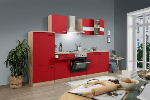 RESPEKTA Küchenzeile »Anna«, mit E-Geräten, Breite 270 cm, mit Edelstahl-Kochmulde