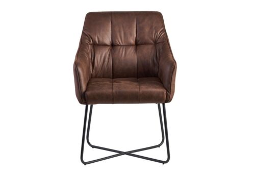 Wohnling Esszimmerstuhl »WL6.259«, Wildlederoptik Braun Küchenstuhl mit Schwarzen Beinen Schalenstuhl Stoff / Metall Design Polsterstuhl  Stuhl Esszimmer Gepolstert