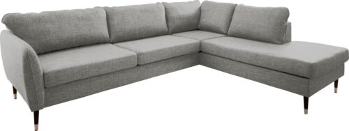 Trendfabrik Ecksofa »County«, Ottomane rechts oder links bestellbar, mit Fuß in Holz-Metallkombination, frei im Raum stellbar