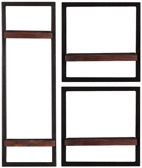 SIT Regal »Wandregal-Set, 3-teilig Recyceltes Altholz, Metall«, Recyceltes Altholz, Metall