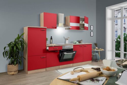 RESPEKTA Küchenzeile »Anna«, mit E-Geräten, Breite 270 cm, mit Glaskeramik-Kochfeld