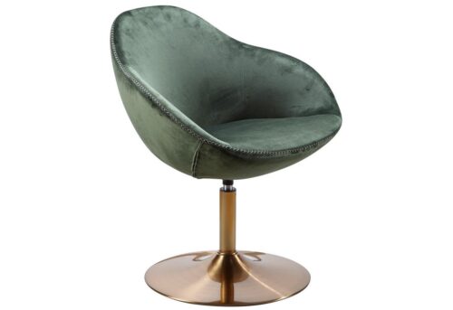 Wohnling Cocktailsessel »WL5.921«, Loungesessel SIRAN Samt Grün / Gold 70x79x70 cm Design Drehstuhl Clubsessel Polsterstuhl mit Armlehne Drehsessel Cocktailsessel Lounge Barsessel Besucherstuhl Sessel mit Stoffbezug