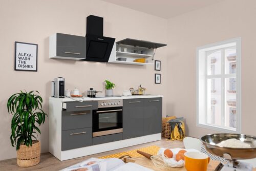 RESPEKTA Küchenzeile »RP210«, mit E-Geräten, Breite 210 cm