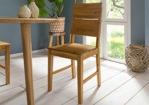 Massivmoebel24 Holzstuhl »BERLIN« (42x50x94 Wildeiche)