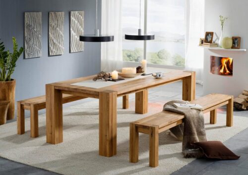 Massivmoebel24 Esstisch »BERLIN« (180x90x76 Wildeiche)