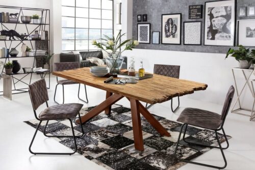 SIT Esstisch »Tisch 180x100 cm Platte recyceltes Teak, Gestell«, Platte recyceltes Teak, Gestell Metall