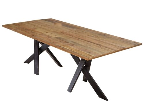 SIT Esstisch »Tisch 220x100 cm Platte Pinie, Gestell Metall«, Platte Pinie, Gestell Metall