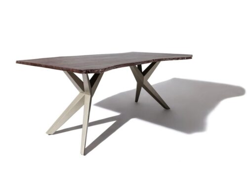 Massivmoebel24 Baumkantentisch »FREEFORM« (140x90x76 Akazie, Baumtisch Massiv mit Baumkante, Landhausstil), Echte Baumkante, Natürliche Risse und Unebenheiten