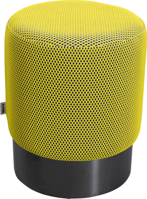 Hocker Jody Gelb Schwarz Mesh Schwarz Ø35cm