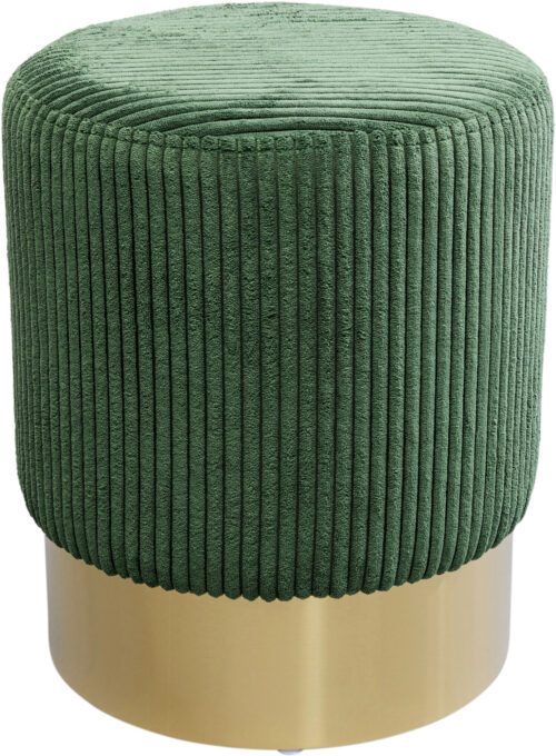Hocker Cherry Dunkelgrün Cord Brass Ø35cm