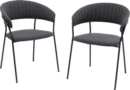 Armlehnstuhl Belle Anthrazit (2/Set)