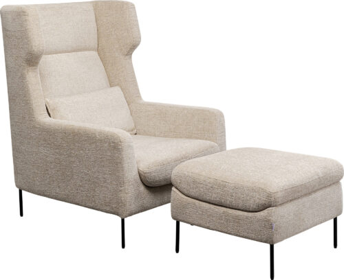 Sessel +Hocker Quinn High Beige