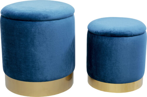 Hocker Cherry Storage Blau Brass (2/Set)