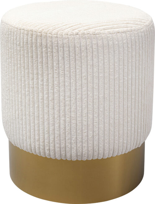 Hocker Cherry Beige Cord Brass Ø35cm