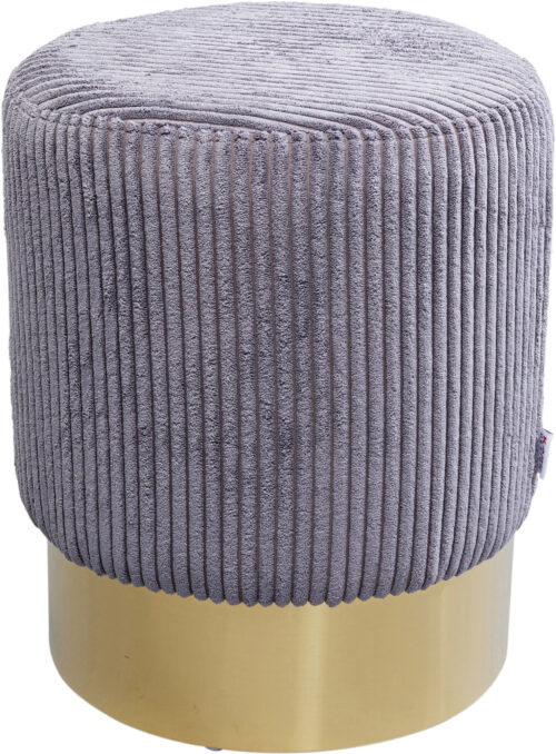 Hocker Cherry Grau Cord Brass Ø35cm