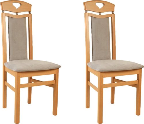 Home affaire Esszimmerstuhl Berta Küchenstuhl (Set, 2 St), Bezug in Microfaser, Gestell aus Buche Massivholz