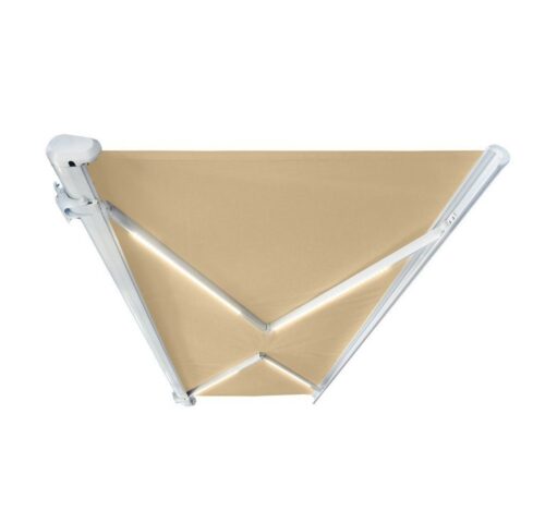 HOME DELUXE Markise ELOS LED Vollkassettenmarkise (Komplettset) mit LED – Beleuchtung & pulverbeschichteter Aluminiumrahmen