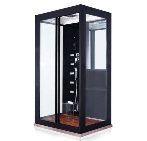 HOME DELUXE Dampfdusche LUXORY XL, BxT: 120x90 cm, Einscheibensicherheitsglas, inkl. Armaturen, Duschtasche und hochwertigen Aluminiumprofilen, mit Schiebetür, Radio, Licht und Dampfsauna, Komplettdusche