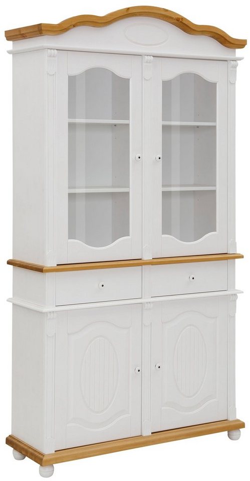 Home affaire Aufsatzschrank Tessin Vitrinen-Aufsatz, Breite 115 cm, aus massiver Kiefer, FSC®