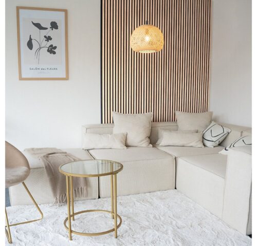 HOME DELUXE Wandpaneel Akustikpaneel / Lamellenwand SONIC, BxL: 40,00x80,00 cm, 0,32 qm, (Schalldämpfend, 12-tlg., Individuell kürzbar und zuschneidbar) Holzwand, Akustik Wand Paneele, Akustik Paneel