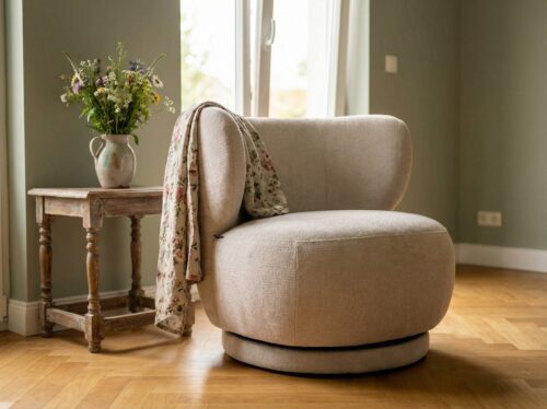 Home affaire Drehsessel ANNELIN, Loungesessel, Clubsessel, 360° drehbar, Struktur-Bezug