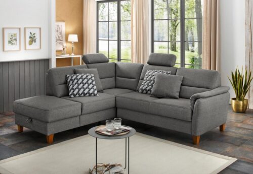 Home affaire Ecksofa Palmera L-Form, B: 236 cm, optional Bettfunktion & Bettkasten, Federkern