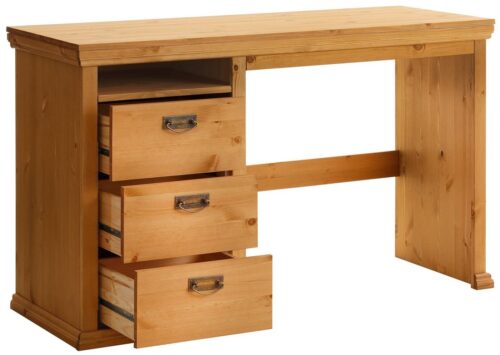 Home affaire Schreibtisch Konrad, aus zertifiziertem Massivholz, mit Schubladen, Breite 129 cm