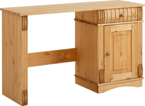 Home affaire Schreibtisch Teresa (Maße (B/T/H): 120/37/73 cm), Computertisch mit Schublade, Massivholz, Breite 120 cm