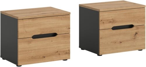 Home affaire Nachtkommode REHAT, 2er Set, je 50x37x42 cm, inkl. 2 Schubkästen (2 St., TOPSELLER!, individuell platzierbar nicht nur im Schlafzimmer), Nachttisch, Kommode, Nachtkonsole, Schubladenkommode